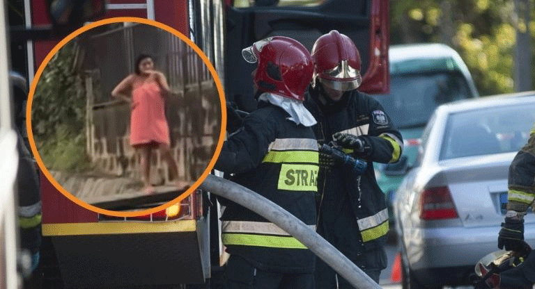 Salió en toalla y cepillándose los dientes para ver un accidente, la apodaron Lady Toalla