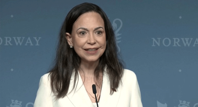 Machado apareció en Oslo después de todo