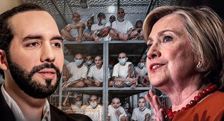 Hillary Clinton critica al CECOT y Bukele le respondió