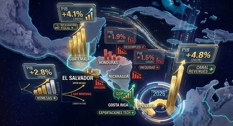 Crecimiento económico desigual marca perspectivas de Centroamérica para 2026