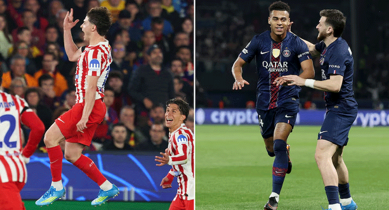 Champions: Atlético de Madrid venció 2-0 al Barcelona y PSG le ganó 2-0 al Liverpool