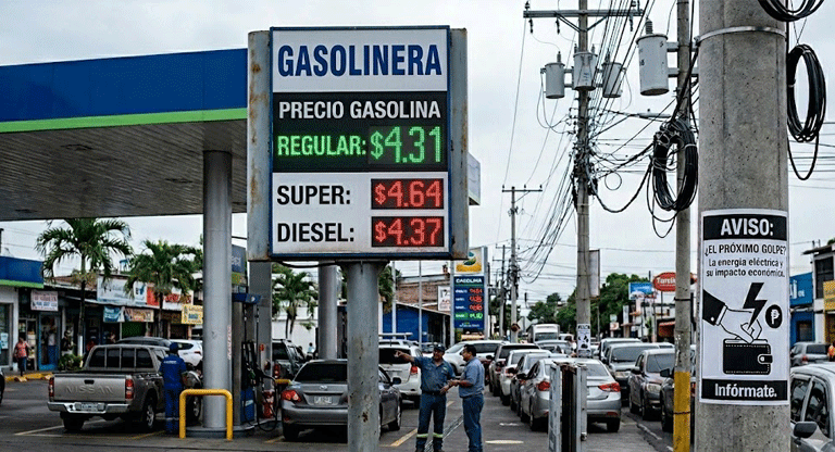 El galón de gasolina a $4.64 y la luz podría ser el próximo golpe a la población salvadoreña