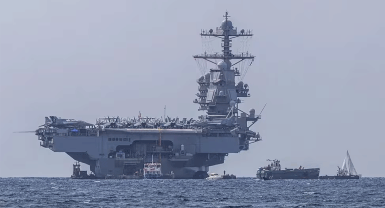 El portaaviones USS Gerald R. Ford abandona Oriente Medio