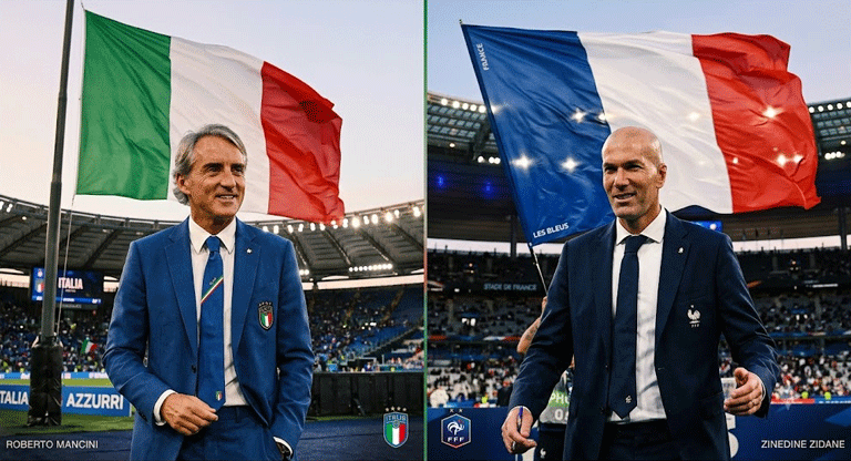 Mancini y Zinedine Zidane asumen el mando de los seleccionados de Italia y Francia