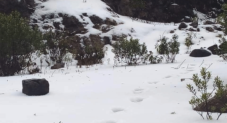 Fuerte caída de granizo aparenta nevada en la región occidental de Guatemala
