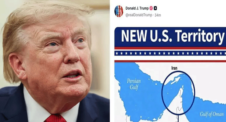 Trump postea mapa de Ormuz, “nuevo territorio de EE.UU”