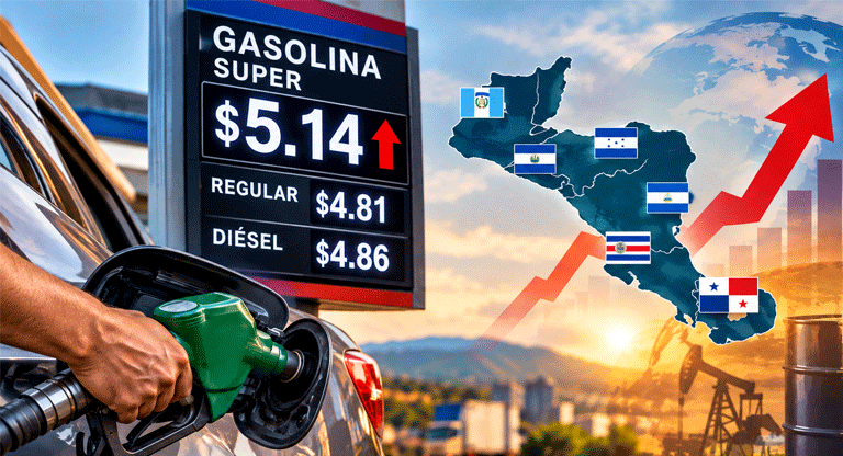 Precios de combustibles rompen la barrera de los $5 en El Salvador