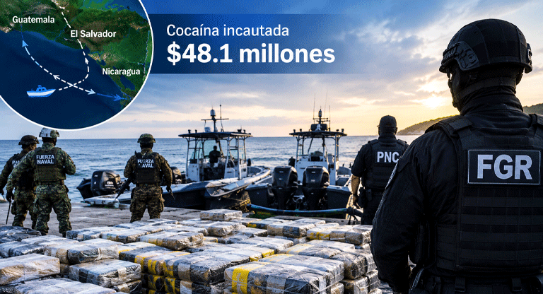 FGR desarticula presunta red marítima de narcotráfico e incauta cocaína valorada en $48.1 millones