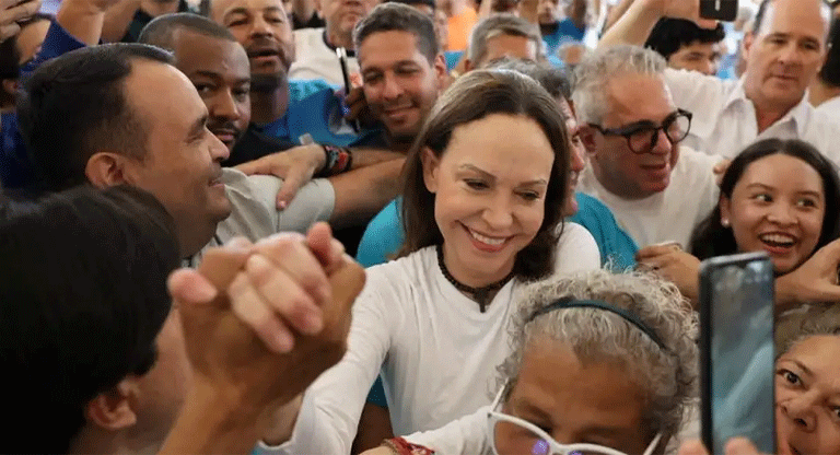 La líder opositora María Corina Machado regresó a Venezuela