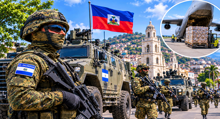 Blindados y tropas salvadoreñas entran en acción en Haití